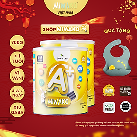 Combo 2 Hộp Sữa Hạt Miwako Vị Gạo Hộp 700g Malaysia, Sữa Thực Vật Hữu Cơ Dành Cho Bé Từ 1 Tuổi Dị Ứng Đạm Bò, Giảm Táo Bón