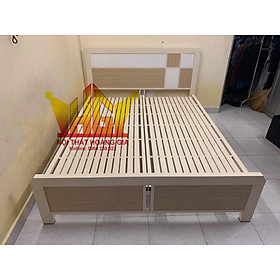 Giường phối gỗ khung hộp ngang 1m2 dài 2m - HCm.