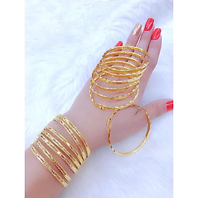 Vòng Nữ Xi Men Bọng Nhẹ - Khóa Vàng Thật - Hình Thật Tự Chụp