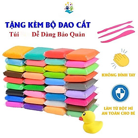 Đất Nặn 36 Màu Nhiều Chất Liệu An Toàn Cho Bé Có Kèm Bộ Dụng Cụ Cắt Học Tập Sáp Nặn Bột Nặn Sản Phẩm Đất Sét Tự Khô Siêu Nhẹ