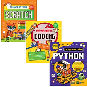 Hình ảnh Combo 3Q Sách Học Lập Trình Cho Trẻ : Em Học Lập Trình Python - Andrience Tacke + Em Học Lập Trình Coding - Randy Lynn + Em Học Lập Trình Scratch - Matthew Highland