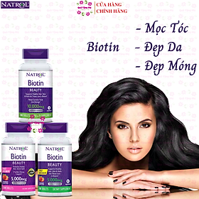 Hình ảnh Biotin mọc tóc Natrol Beauty Mỹ hỗ trợ tóc mọc nhanh hơn, dày hơn, cho mái tóc khỏe mạnh, làn da rạng rỡ và móng tay chắc khỏe - QuaTangMe Extaste