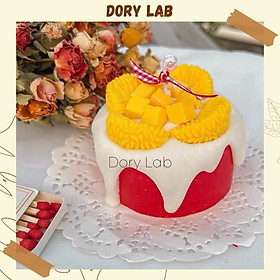 Nến Thơm Bánh Kem Miếng Cam Phủ Kem Không Khói, Phụ Kiện Decor, Quà Tặng - Dory Lab