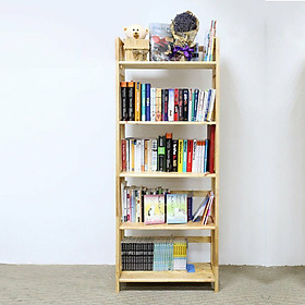 Mua Kệ sách Cao Cấp 5 tầng 60 cm Gỗ Cao Su lâu năm