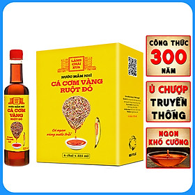 Nước mắm nhỉ cá cơm vàng ruột đỏ Làng Chài Xưa 525ml chai cá ngon vùng