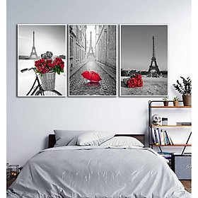 Mua Bộ 3 tranh canvas decor Paris - đỏ - DC004