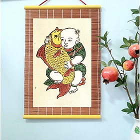 Mua Bé ôm cá chép - Tranh dân gian Đông Hồ - Dong Ho folk woodcut painting