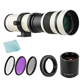 Camera MF Super Telephoto Zoom Lens F/8.3-16 420-800mm T Mount + UV/CPL/FLD Filters Set + T2-AI Adapter Ring for Nikon