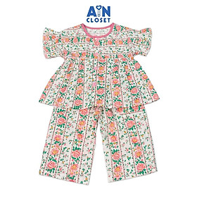 Bộ quần dài áo táy ngắn bé gái họa tiết Hoa hồng leo cotton - AICDBT9SKUB9 - AIN Closet