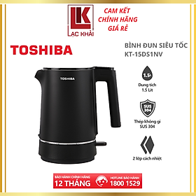 Mua Bình đun siêu tốc Toshiba KT-15DS1NV - 1.5L - Inox 304 - Hàng chính hãng  bảo hành 12 tháng  chất lượng Nhật Bản
