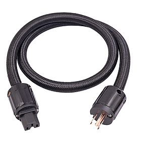 HiFi Audio Power Cord HiFi Audiophile Power Cord Male to Female Copper Replacement Audio Cable 1/2/3M Braided Sleeves 12AWG HiFi Power Cable