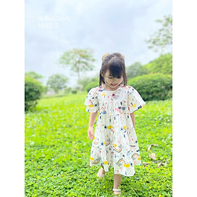 VÁY TRẮNG HỌA TIẾT CẦU VÒNG CHO BÉ GÁI