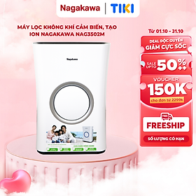 Máy Lọc Không Khí Cảm Biến, Tạo Ion Cho Diện Tích 50m2 Nagakawa NAG3502M - Hàng Chính Hãng