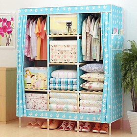 Mua Tủ vải đựng quần áo khung gỗ 3 buồng 8 ngăn cao cấp NT318