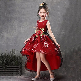 Váy đầm công chúa đỏ đuôi tôm từ 8-40 kí