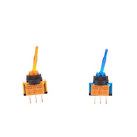 2PCS 12V 20A Orange Blue LED OFF/ON SPST Toggle Rocker Switch For Car Motor