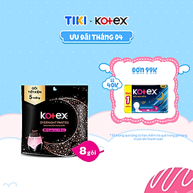 Thùng 8 gói BVS Kotex Ban Đêm Dạng Quần cỡ M L 5 miếng