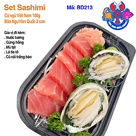 Mã 213_Set Sashimi Cá Ngừ 100g, Bào Ngư Hàn Quốc 2 con