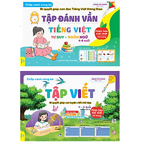 Sách - Combo 2 cuốn Chắp Cánh Cùng Bé: Tập viết, Tập đánh vần 4-6 tuổi (Phiên bản mới nhất) - ndbooks