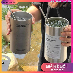 Cốc Giữ Nhiệt Ly Giữ Nhiệt Inox 304 Có Ống Hút Ly Uống Coffee 600ml