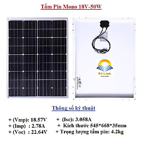 Mua Tấm pin năng lương măt trời mono 18V - 50W