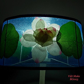 Đèn bàn hiện đại gỗ cao cấp hồ sen chính hãng Việt Make, đèn ngủ đẹp tặng kèm bóng led