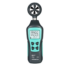 Máy Đo Nhiệt Độ Tốc Độ Gió Kỹ Thuật Số FUYI Min/Max/Data Đen Xanh