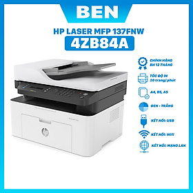Máy in laser đen trắng đa chức năng HP 137fnw - 4ZB84A - Hàng Chính Hãng