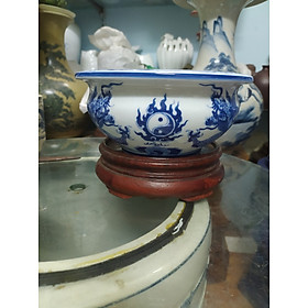 Mua Bát hương dáng lựu vẽ rồng men lam size nhỏ