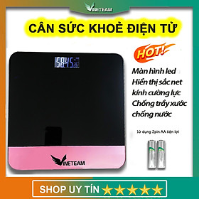 VINETTEAM Cân Sức Khoẻ Điện Tử Vuông Mặt Kính Cường Lực Thông Minh Thay