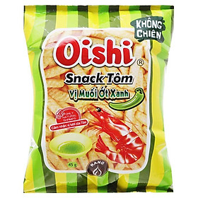 Snack Tôm Oishi Vị Muối Ớt Xanh 42G - 8934803044829