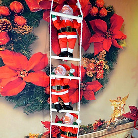 Phụ kiện trang trí thiết kế ông già noel leo thang dây dành cho trong nhà và ngoài trời dịp Giáng Sinh