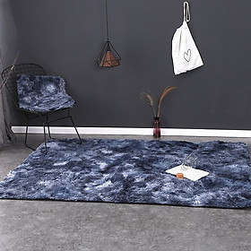 Mua Thảm lông trải sàn màu xanh navi loang - 1m6x2m