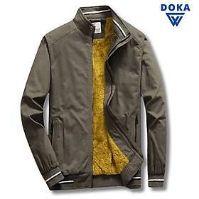 Áo khoác kaki nam bomber cổ đứng lót lông giữ ấm bo tay thun chắn gió lạnh đi nắng cao cấp phong cách thời trang Doka PSK21