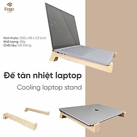 Mua Giá đỡ Laptop gọn nhẹ/ Chân đế kê tản nhiệt máy tính chống trượt bằng gỗ thông tự nhiên