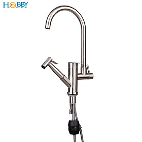 Vòi rửa chén nóng lạnh đa năng kèm vòi xịt chậu gắn chậu Hobby Home Decor RCG chất liệu Inox 304 không rỉ sét