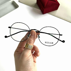 Kính thời trang nam nữ dáng mắt tròn xoe form nhỏ kim loại
