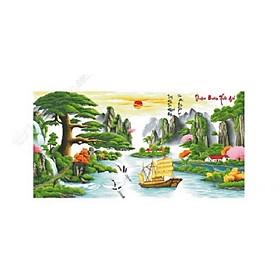 Mua TRANH THÊU CHỮ THẬP THÊU KÍN THUẬN BUỒM XUÔI GIÓ 168x78cm