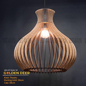 Đèn thả trần trang trí phòng khách,phòng ngủ,quầy bar, cafe bằng gỗ kiểu dáng lọ hoa cao cấp GD136