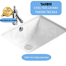 Mua Chậu Lavabo sứ  Chậu rửa mặt phòng tắm Takosi TKC414 Chữ Nhật Âm Bàn Dùng Gia Đình  Khách Sạn - Hàng Chính Hãng Bảo Hành 10 năm