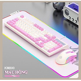 Bộ bàn phím và chuột có dây K-SNAKE KM800 chuyên game thiết kế phím mini size kèm theo đèn led 7 màu -HT