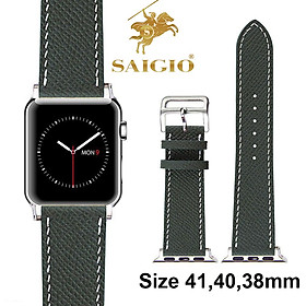 Dây Đồng Hồ Apple Watch 41mm 40mm 38mm, Chất Liệu Da Bê EPSOM Thảo Mộc Cao Cấp, Nhập Khẩu Từ Châu Âu, Dây Đeo Phong Cách Hiện Đại và Sang Trọng, Tương Thích Các Phiên Bản Series 9/8/7/6/5/4/3/2/1/SE/SE2