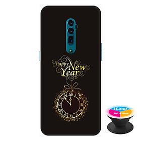 Ốp lưng điện thoại Oppo Reno 10X Zoom hình Happy New Year tặng kèm giá đỡ điện thoại iCase xinh xắn - Hàng chính hãng