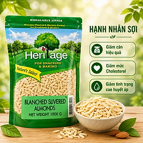 1000gram Hạnh nhân không vỏ lụa thái sợi Heritage