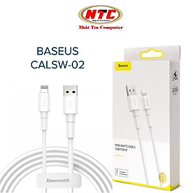 Cáp sạc LN Baseus CALSW-02 dành cho Iphone/Ipad dài 1m max 2.4A (trắng) - Hàng Chính Hãng