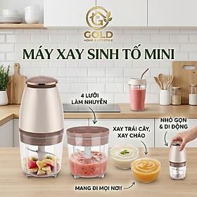 Máy Xay Sinh Tố, Máy Xay Đa Năng Nhật Bản 4 Lưỡi Công Suất 350W Dung Tích 750ml