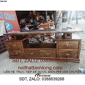 Mua tủ kệ ti vi gỗ sồi Nga vòm hiện đại đẹp giá rẻ
