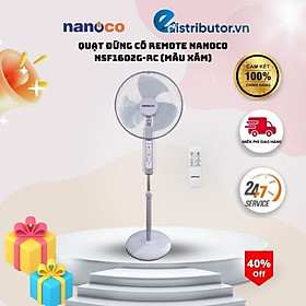 Quạt Đứng Có remote Nanoco NSF1602G-RC (Màu xám) - Hàng chính hãng