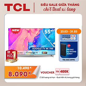 [Sản phẩm mới nhất 2022] GOOGLE Tivi 55'' 4K HDR - 55T66 - Gam Màu Rộng Dolby Audio - Tivi Giá Rẻ Chất Lượng - Bảo Hành 2 Năm - Hàng chính hãng