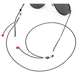Chuỗi giữ gọng kính chống rơi rớt thất lạc màu đen hạt châu đỏ tua rua sáng tạo